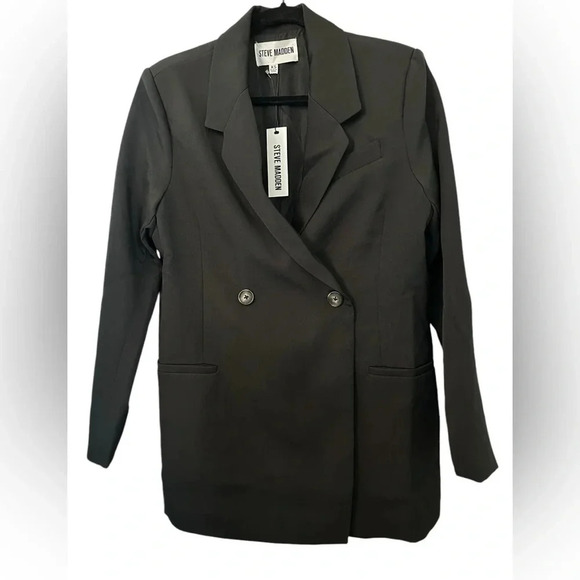 Steve Madden NWT black blazer fully lined oversized XS - Picture 1 of 5